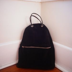 Brandy Melville Black Suede Backpack